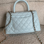 CHANEL Handbag 21K Light Blue Caviar Quilted Coco Handle Small LGHW -Knockoff
