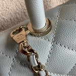 CHANEL Handbag 21K Light Blue Caviar Quilted Coco Handle Small LGHW -Knockoff
