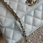 CHANEL Handbag 21K Light Blue Caviar Quilted Coco Handle Small LGHW -Knockoff
