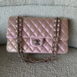 CHANEL Handbag 21K Medium Pink Iridescent Lambskin Quilted Classic Flap SHW -Knockoff
