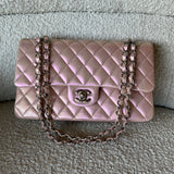 CHANEL Handbag 21K Medium Pink Iridescent Lambskin Quilted Classic Flap SHW -Knockoff
