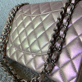 CHANEL Handbag 21K Medium Pink Iridescent Lambskin Quilted Classic Flap SHW -Knockoff
