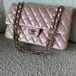 CHANEL Handbag 21K Medium Pink Iridescent Lambskin Quilted Classic Flap SHW -Knockoff
