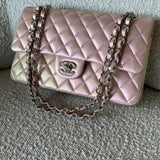 CHANEL Handbag 21K Medium Pink Iridescent Lambskin Quilted Classic Flap SHW -Knockoff
