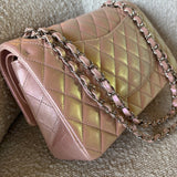 CHANEL Handbag 21K Medium Pink Iridescent Lambskin Quilted Classic Flap SHW -Knockoff
