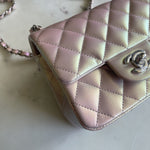 CHANEL Handbag 21K Mini Pink Iridescent Square Lambskin Quilted Classic Flap SHW -Knockoff
