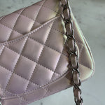 CHANEL Handbag 21K Mini Pink Iridescent Square Lambskin Quilted Classic Flap SHW -Knockoff
