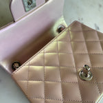 CHANEL Handbag 21K Mini Pink Iridescent Square Lambskin Quilted Classic Flap SHW -Knockoff
