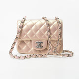 CHANEL Handbag 21K Mini Pink Iridescent Square Lambskin Quilted Classic Flap SHW -Knockoff
