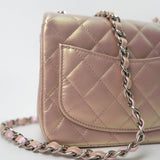 CHANEL Handbag 21K Mini Pink Iridescent Square Lambskin Quilted Classic Flap SHW -Knockoff
