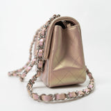 CHANEL Handbag 21K Mini Pink Iridescent Square Lambskin Quilted Classic Flap SHW -Knockoff
