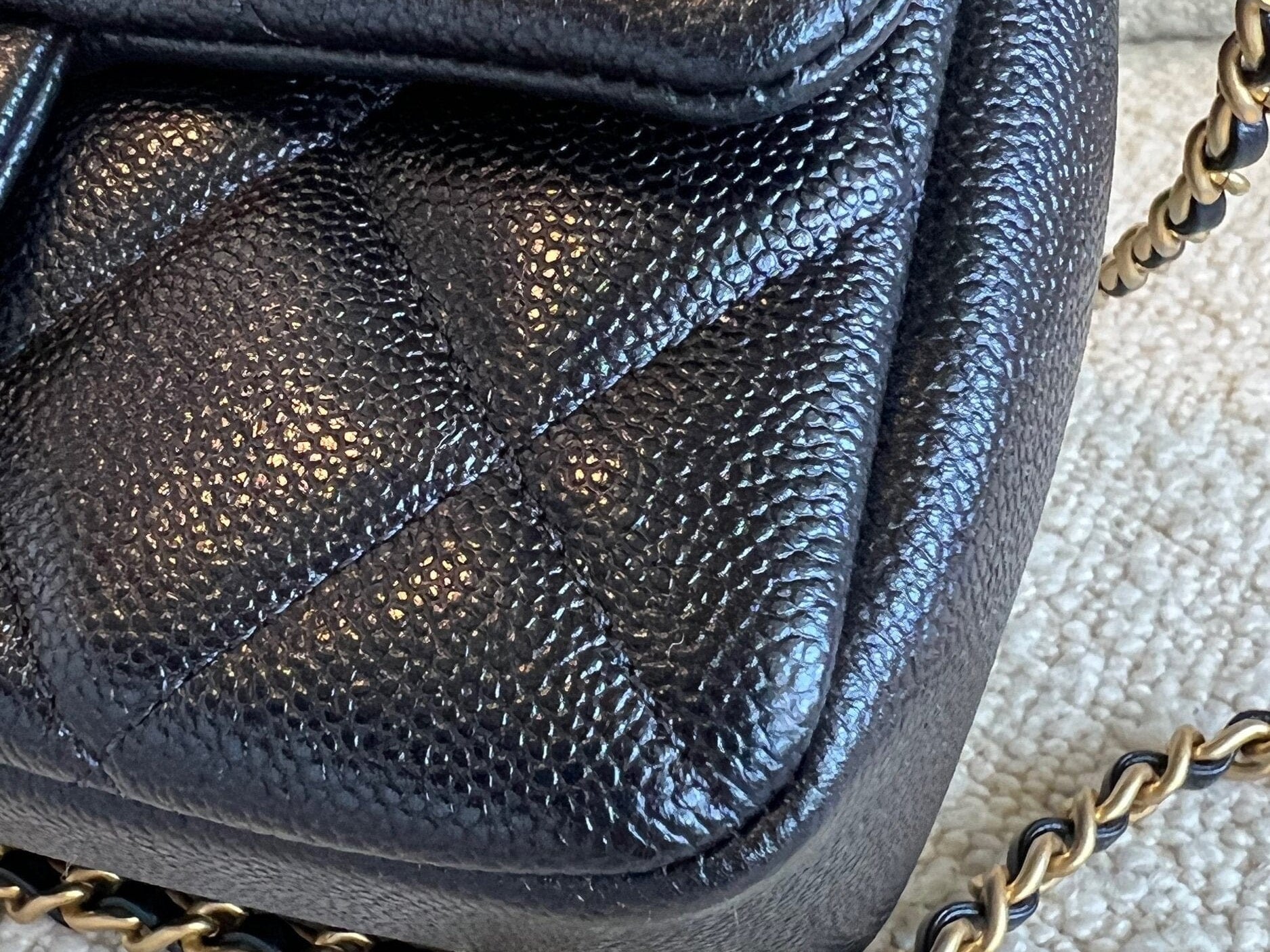 CHANEL Handbag 21K My Perfect Bag Iridescent Black Caviar Quilted AGHW -Knockoff
