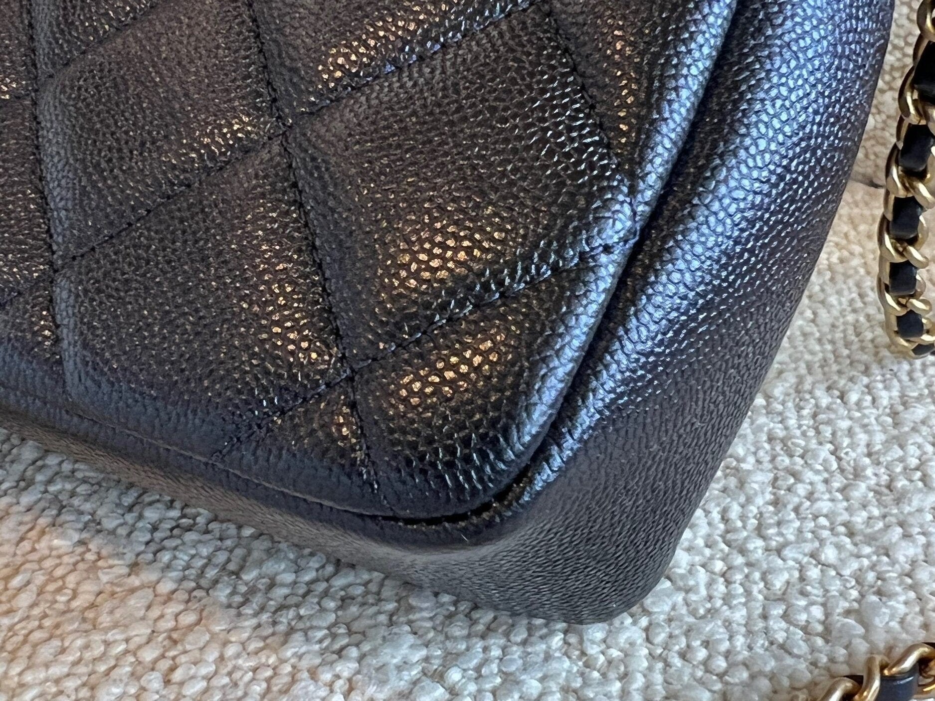 CHANEL Handbag 21K My Perfect Bag Iridescent Black Caviar Quilted AGHW -Knockoff
