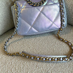 CHANEL Handbag 21K Purple/Blue Iridescent 19 Flap Small MHW -Knockoff
