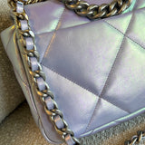 CHANEL Handbag 21K Purple/Blue Iridescent 19 Flap Small MHW -Knockoff
