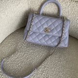 CHANEL Handbag 21K Quilted Coco Handle Lilac Caviar Small LGHW -Knockoff
