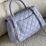 CHANEL Handbag 21K Quilted Coco Handle Lilac Caviar Small LGHW -Knockoff
