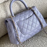 CHANEL Handbag 21K Quilted Coco Handle Lilac Caviar Small LGHW -Knockoff
