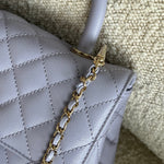 CHANEL Handbag 21K Quilted Coco Handle Lilac Caviar Small LGHW -Knockoff
