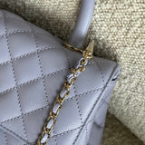 CHANEL Handbag 21K Quilted Coco Handle Lilac Caviar Small LGHW -Knockoff
