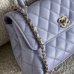 CHANEL Handbag 21K Quilted Coco Handle Lilac Caviar Small LGHW -Knockoff
