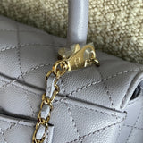 CHANEL Handbag 21K Quilted Coco Handle Lilac Caviar Small LGHW -Knockoff
