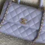 CHANEL Handbag 21K Quilted Coco Handle Lilac Caviar Small LGHW -Knockoff
