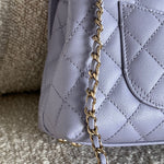 CHANEL Handbag 21K Quilted Coco Handle Lilac Caviar Small LGHW -Knockoff
