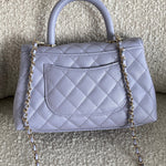 CHANEL Handbag 21K Quilted Coco Handle Lilac Caviar Small LGHW -Knockoff
