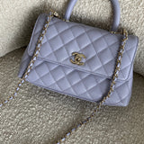 CHANEL Handbag 21K Quilted Coco Handle Lilac Caviar Small LGHW -Knockoff
