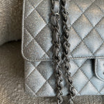 CHANEL Handbag 21K Silver Metallic Caviar Quilted Medium Classic Flap SHW -Knockoff
