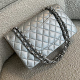 CHANEL Handbag 21K Silver Metallic Caviar Quilted Medium Classic Flap SHW -Knockoff
