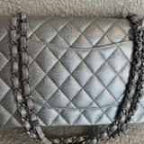 CHANEL Handbag 21K Silver Metallic Caviar Quilted Medium Classic Flap SHW -Knockoff
