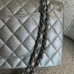 CHANEL Handbag 21K Silver Metallic Caviar Quilted Medium Classic Flap SHW -Knockoff
