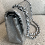 CHANEL Handbag 21K Silver Metallic Caviar Quilted Medium Classic Flap SHW -Knockoff
