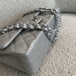 CHANEL Handbag 21K Silver Metallic Caviar Quilted Medium Classic Flap SHW -Knockoff
