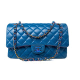 CHANEL Handbag 21P Blue Lambskin Quilted Classic Flap Medium Rainbow Hardware -Knockoff
