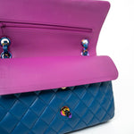 CHANEL Handbag 21P Blue Lambskin Quilted Classic Flap Medium Rainbow Hardware -Knockoff
