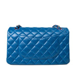 CHANEL Handbag 21P Blue Lambskin Quilted Classic Flap Medium Rainbow Hardware -Knockoff
