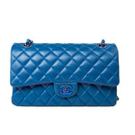 CHANEL Handbag 21P Blue Lambskin Quilted Classic Flap Medium Rainbow Hardware -Knockoff
