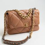 CHANEL Handbag 21P Caramel Lambskin Quilted 19 Flap Large Mixed Hardware -Knockoff
