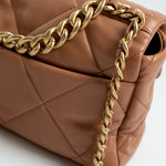 CHANEL Handbag 21P Caramel Lambskin Quilted 19 Flap Large Mixed Hardware -Knockoff
