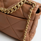 CHANEL Handbag 21P Caramel Lambskin Quilted 19 Flap Large Mixed Hardware -Knockoff
