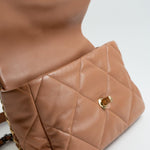 CHANEL Handbag 21P Caramel Lambskin Quilted 19 Flap Large Mixed Hardware -Knockoff
