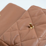 CHANEL Handbag 21P Caramel Lambskin Quilted 19 Flap Large Mixed Hardware -Knockoff
