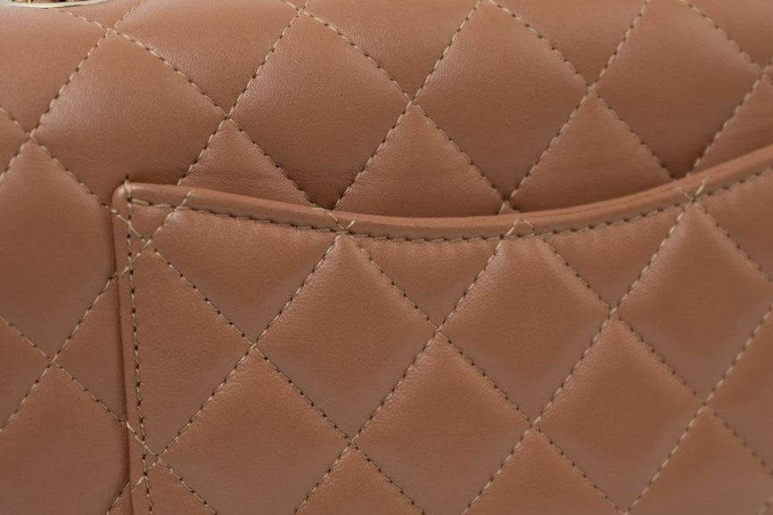 CHANEL Handbag 21P Caramel Lambskin Quilted Mini Rectangular Single Flap LGHW -Knockoff
