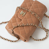 CHANEL Handbag 21P Caramel Lambskin Quilted Mini Rectangular Single Flap LGHW -Knockoff
