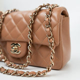 CHANEL Handbag 21P Caramel Lambskin Quilted Mini Rectangular Single Flap LGHW -Knockoff
