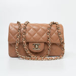 CHANEL Handbag 21P Caramel Lambskin Quilted Mini Rectangular Single Flap LGHW -Knockoff
