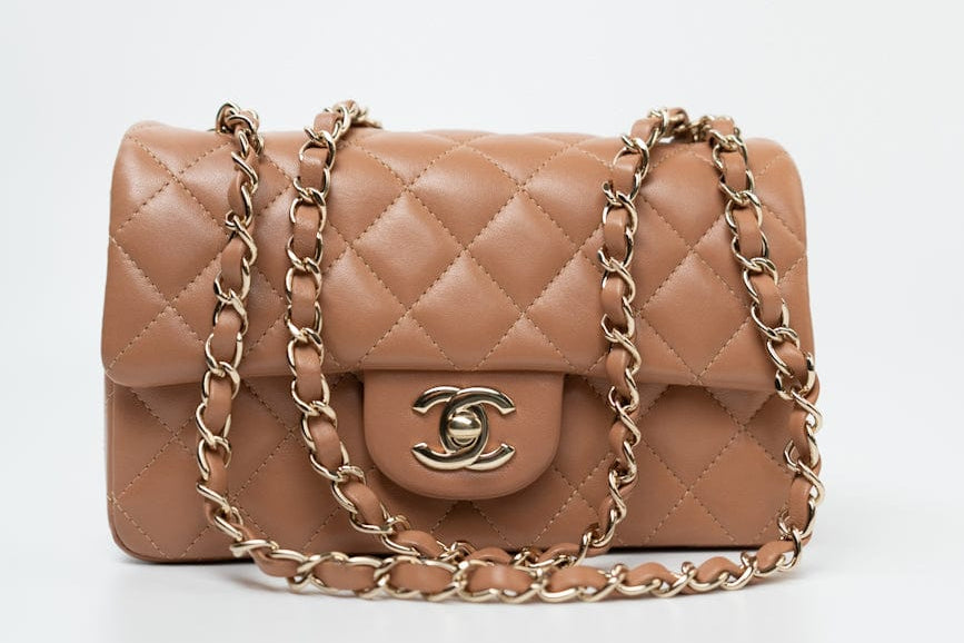 CHANEL Handbag 21P Caramel Lambskin Quilted Mini Rectangular Single Flap LGHW -Knockoff
